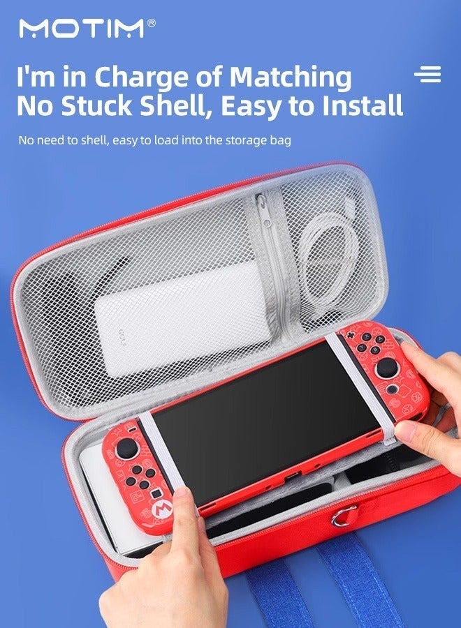 موتيم حزمة حقيبة حمل Switch متوافقة مع Nintendo Switch/OLED Model، سعة كبيرة، حقيبة سفر محمولة صلبة مقاومة للصدمات، حقيبة حمل Switch مع حاملات بطاقات - Image 5